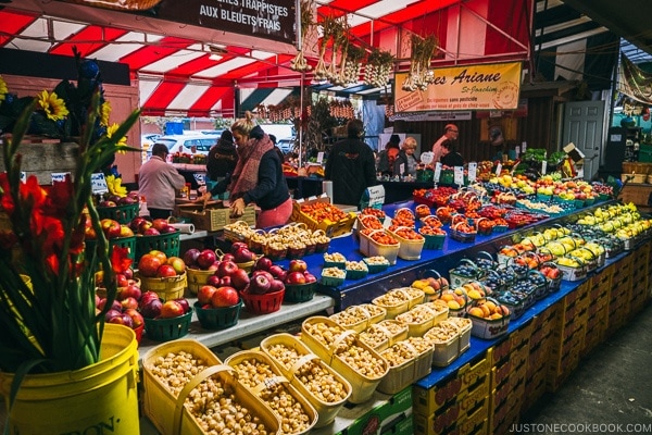 produce stand at Atwater Market - Montreal Travel Guide | www.justonecookbook.com