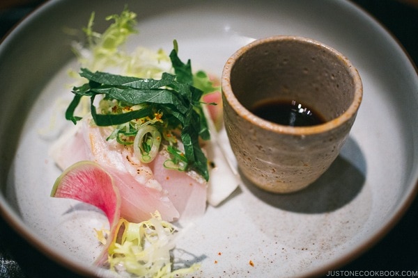 fish with ponzu sauce - Wakuriya Restaurant Review | www.justonecookbook.com