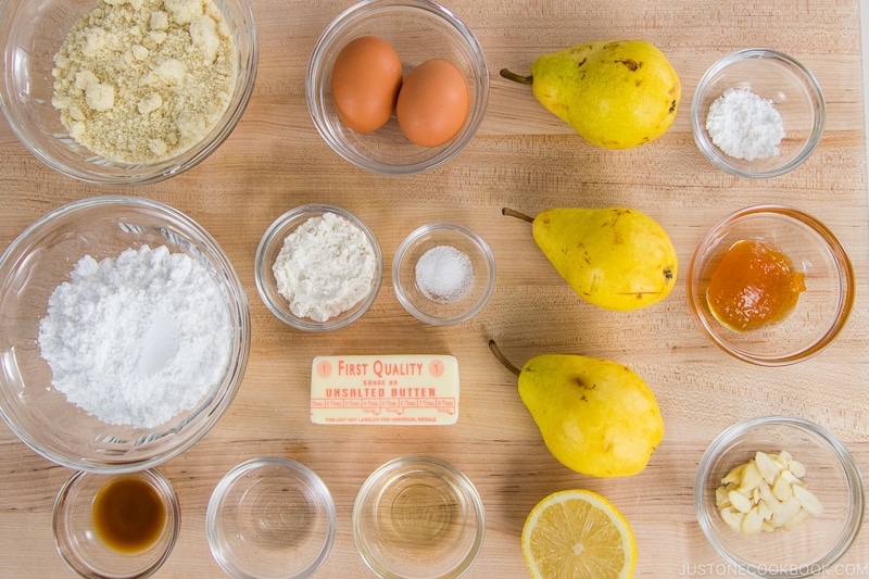 Pear and Almond Tart Ingredients