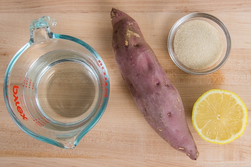 Simmered Sweet Potatoes with Lemon Ingredients