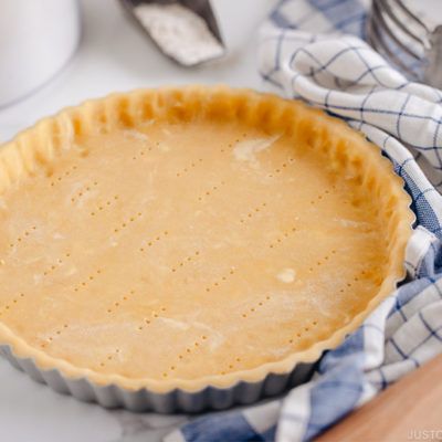 Sweet tart crust getting ready for a blind bake.