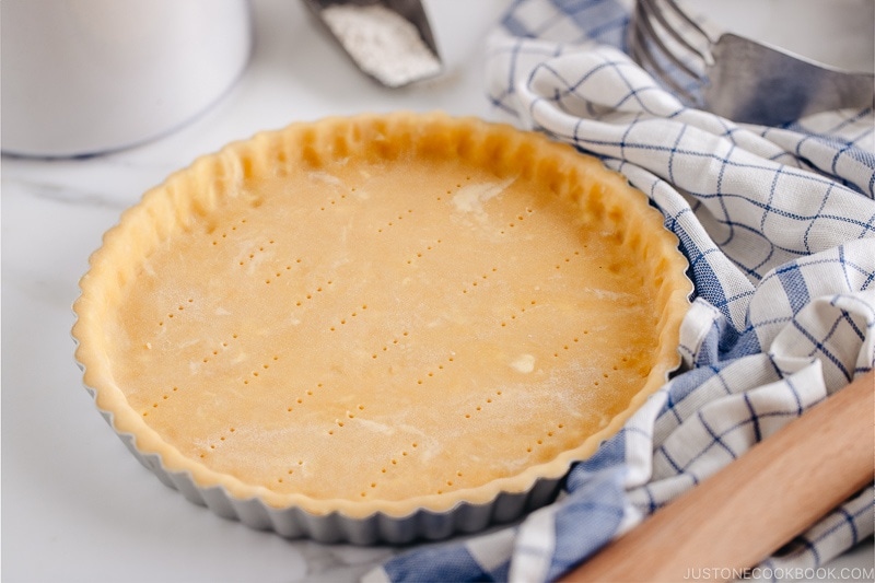 Sweet tart crust getting ready for a blind bake.