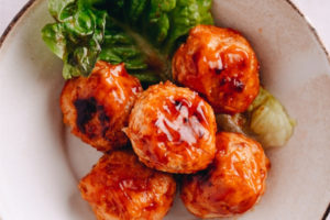 chicken meatballs with sweet and sour sauce チキンミートボール甘酢和え