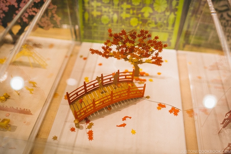 paper sculpture of bridge and tree at Tokyo Skytree Town - Tokyo Skytree Guide | www.justonecookbook.com