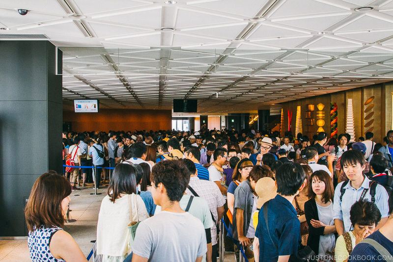 visitors waiting to go to the observatory at Tokyo Skytree - Tokyo Skytree Guide | www.justonecookbook.com