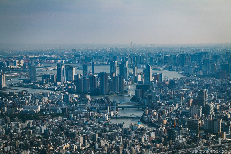 view of Tsukishima from Tokyo Skytree - Tokyo Skytree Guide | www.justonecookbook.com