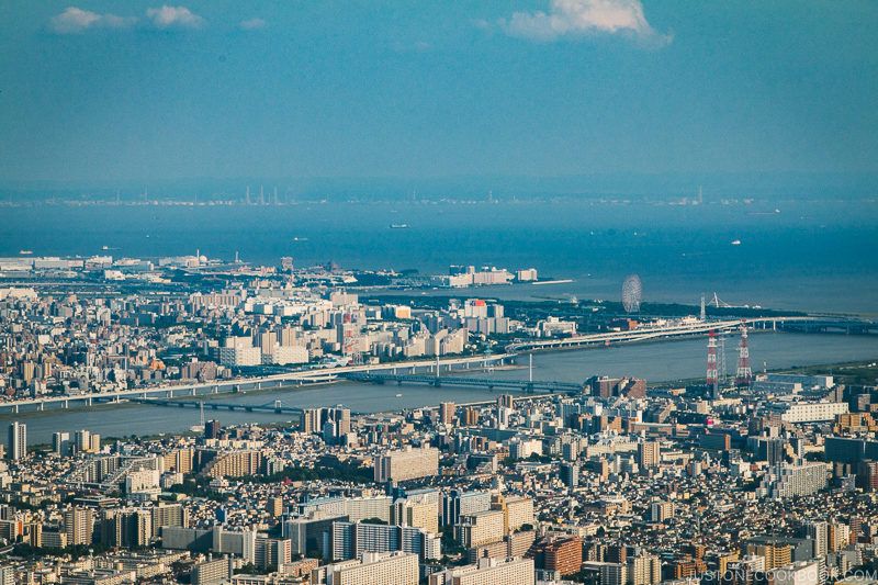 view towards Tokyo Bay and Disneyland from Tokyo Skytree - Tokyo Skytree Guide | www.justonecookbook.com