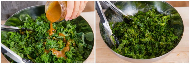 roasted cauliflower kale salad with miso tahini dressing 11