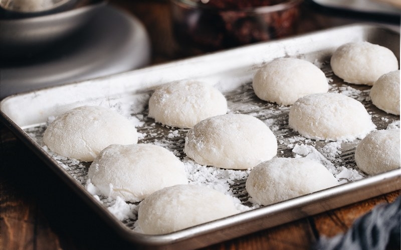 Fresh homemade mochi made with a stand mixer.