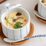 Silky and savory Japanese steamed egg custard Chawanmushi in a cup.