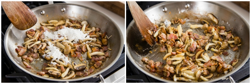 Creamy Mushroom Bacon Spaghetti 9