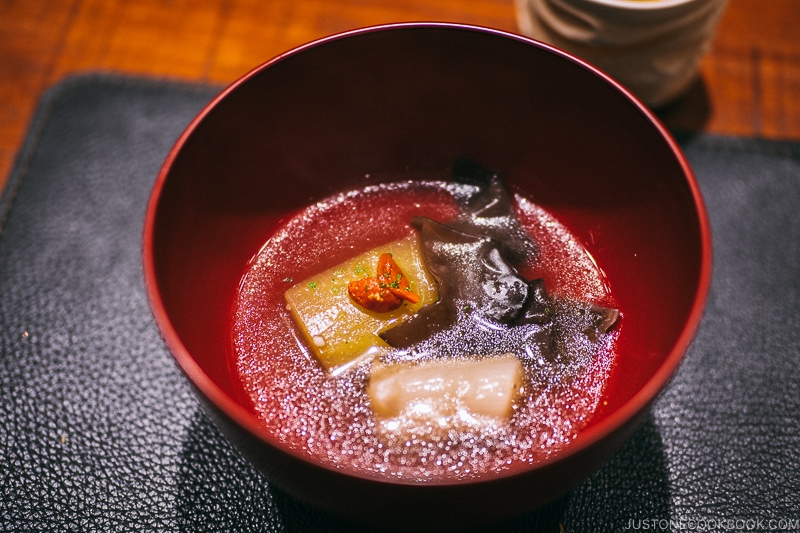 Beef sinew, wax gourd and cloud ear mushroom - Restaurant Den Tokyo | www.justonecookbook.com