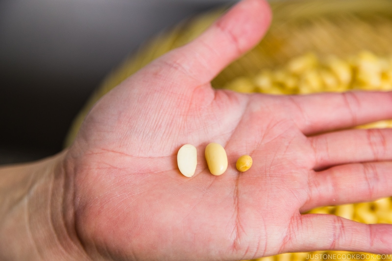 Soaked soybean and dried soybean