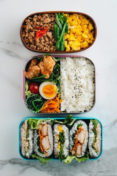 3 easy bento boxes filled with delicious meals.
