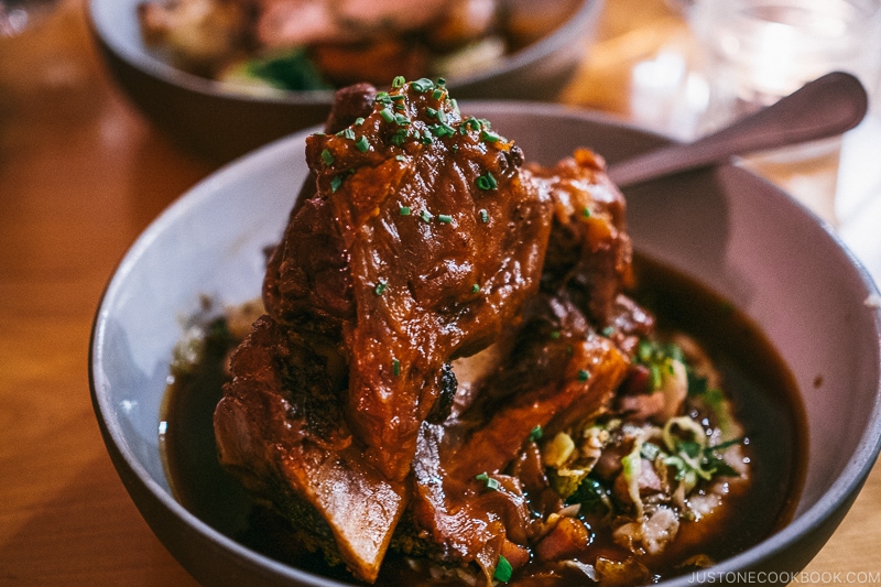 Thai style pork shank at Provisions Restaurant Salt Lake City - Ski Vacation Planning in Utah | www.justonecookbook.com