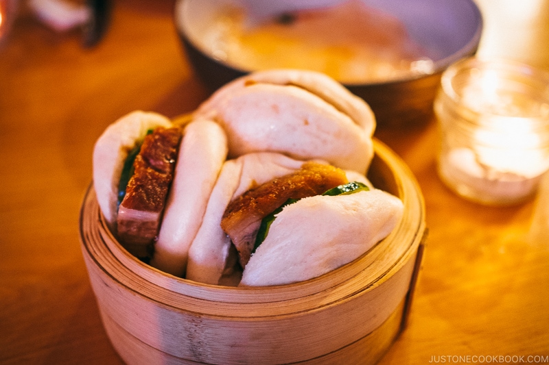 pork bun with honey hoisin sauce at Provisions Restaurant Salt Lake City - Ski Vacation Planning in Utah | www.justonecookbook.com