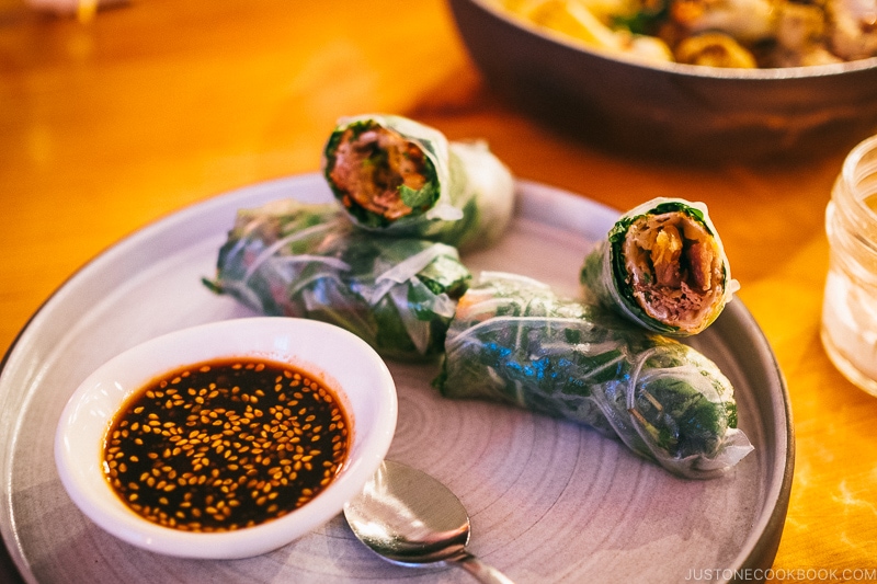 crispy fresh duck rolls at Provisions Restaurant Salt Lake City - Ski Vacation Planning in Utah | www.justonecookbook.com