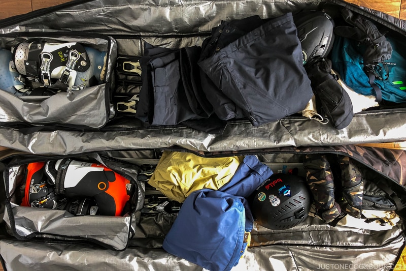 examples of how to pack ski bags - Ski Vacation Planning in Utah | www.justonecookbook.com