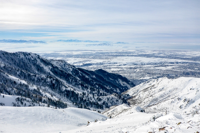 view of Ogden from Snowbasin Resort - Ski Vacation Planning in Utah | www.justonecookbook.com