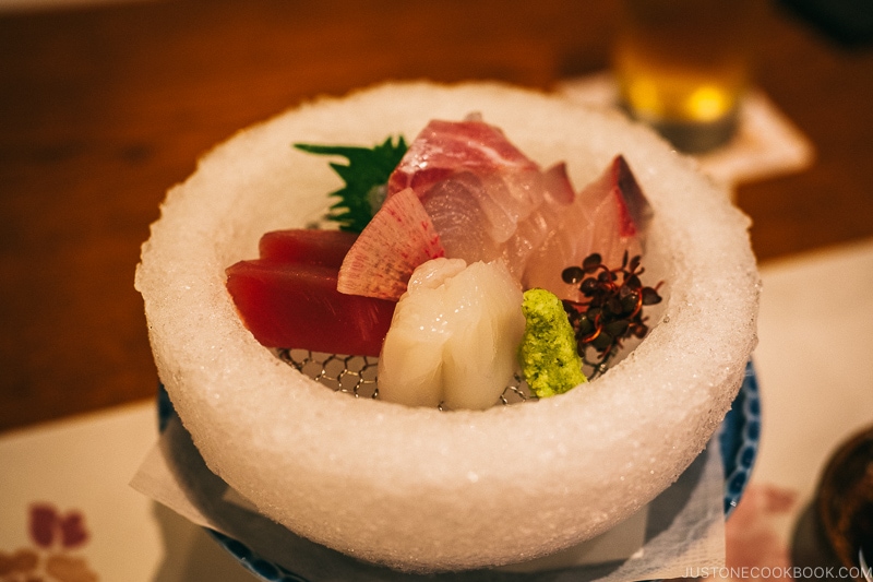 sashimi at Asukasou Ryokan - Nara Guide: Things to do in Nara | www.justonecookbook.com