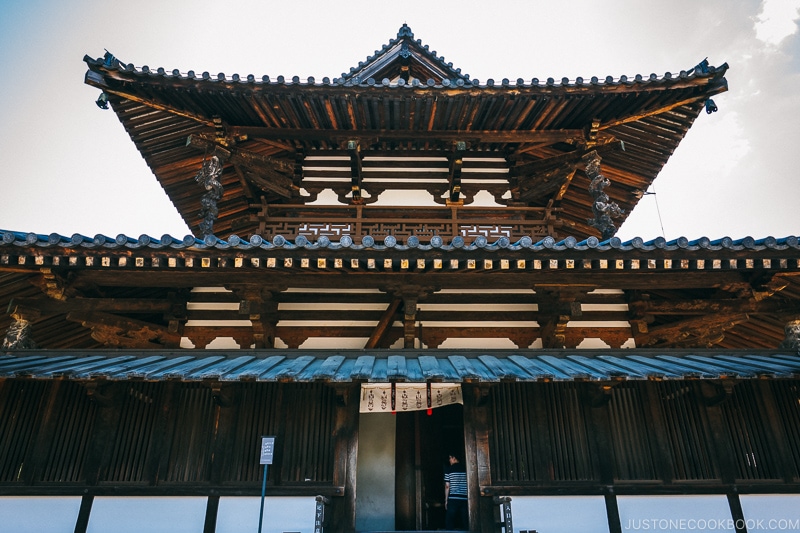Main Hall at Horyuji - Nara Guide: Historical Nara Temples and Shrine | www.justonecookbook.com