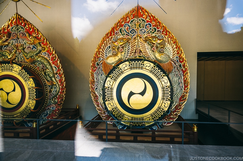 Taiko drums on display at Kasugataisha Museum