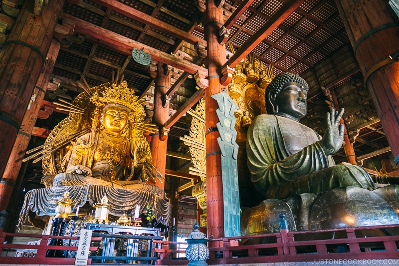 Kokuzo Bosatsu statue inside Daibutsuden - Nara Guide: Todaiji | www.justonecookbook.com