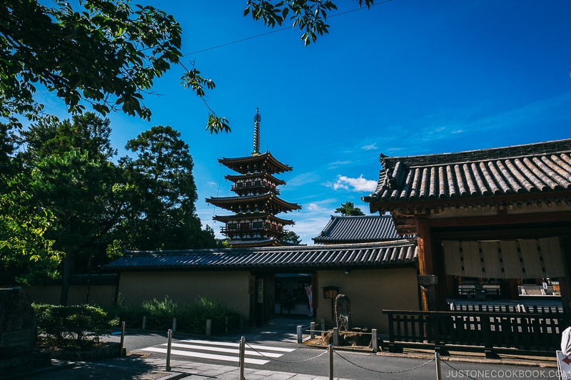 western pagoda at Yakushiji Temple - Nara Guide: Historical Nara Temples and Shrine | www.justonecookbook.com