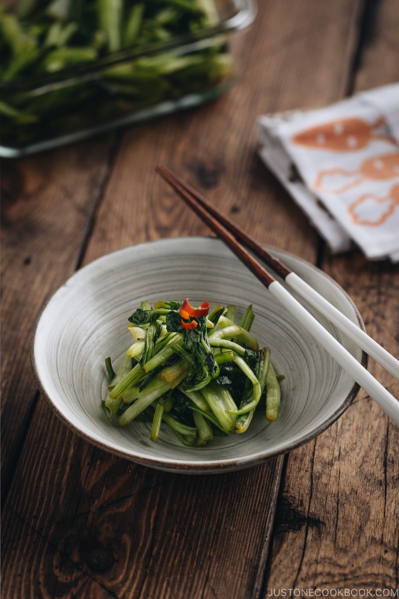 Tsukemono - Shoyuzuke (Japanese Soy Sauce Pickling) in a Japanese bowl.