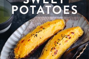 Japanese sweet potato or Satsumaimo has a distinctive purple-ish skin and amazingly sweet flavor. It is used in both sweet and savory dishes.