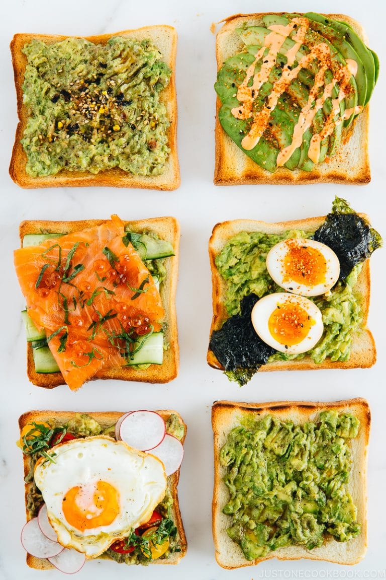 6 Japanese Twists on Avocado Toast アボカドトースト • Just One Cookbook