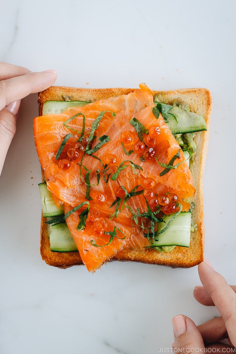 Avocado Toast with Smoked Salmon and Ikura | Easy Japanese Recipes at JustOneCookbook.com