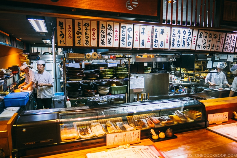 the kitchen at Mamesuke restaurant - Osaka Guide: Umeda | www.justonecookbook.com