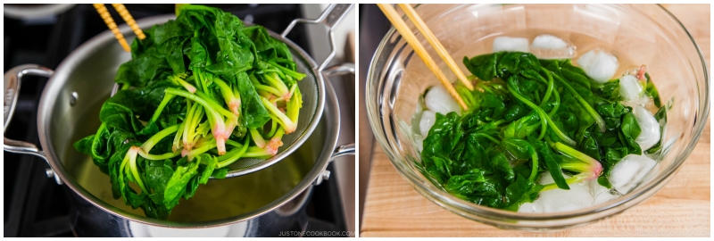 Spinach with Sesame Miso Sauce 5