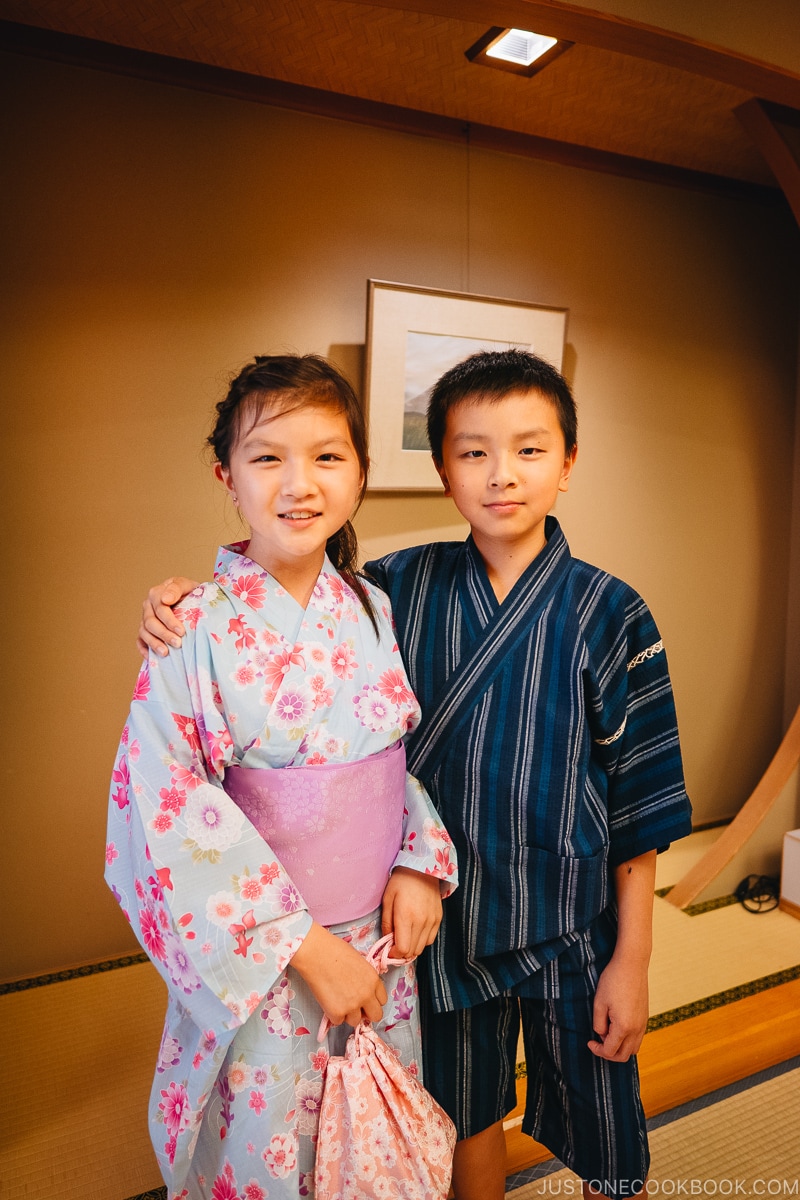 children dressed in yukata for fireworks festival - Japan's Fireworks Hanabi | www.justonecookbook.com