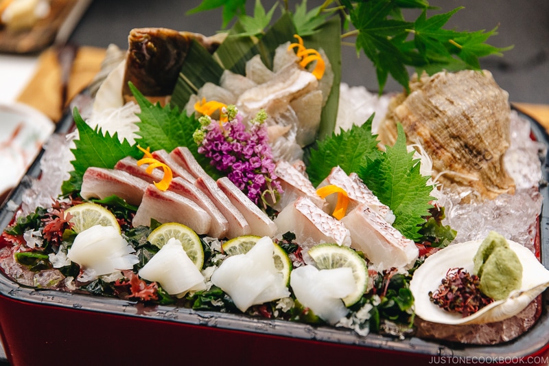 assorted sashimi kaiseki meal - Insiders' Guide for For First Time Visitors to Japan | www.justonecookbook.com