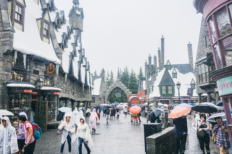 visitors walking around the Wizarding World of Harry Potter - Osaka Guide: Universal Studios Japan | www.justonecookbook.com