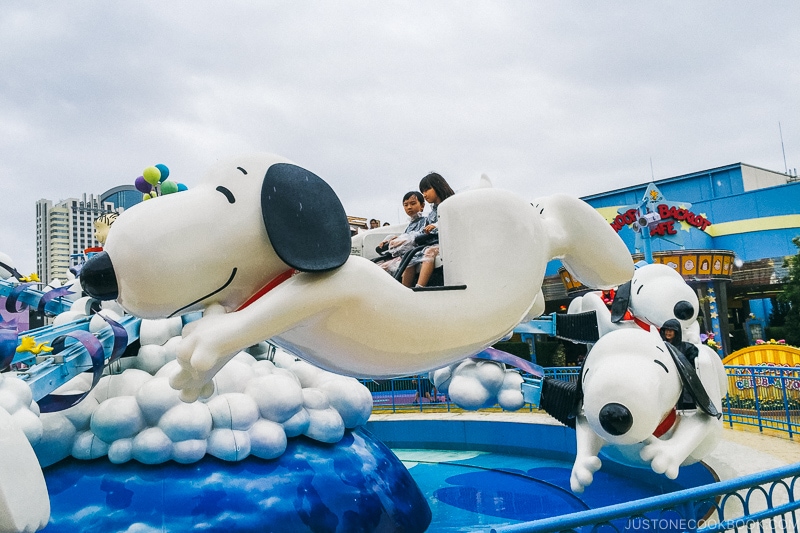 children on snoopy ride - Osaka Guide: Universal Studios Japan | www.justonecookbook.com