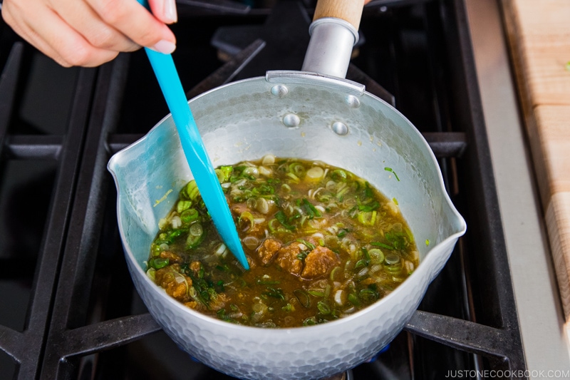 Negi Miso (Leek & Miso Sauce) in a weck jar.