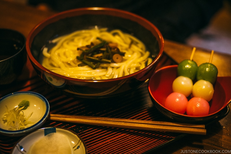 udon and dango - Nikko Travel Guide : Edo Wonderland Nikko Edomura | www.justonecookbook.com
