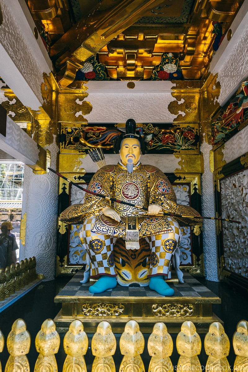 Shinto Zuijin Kami Guardian Statues inside Yomeimon Gate - Nikko Travel Guide : Nikko Toshogu Shrine | www.justonecookbook.com