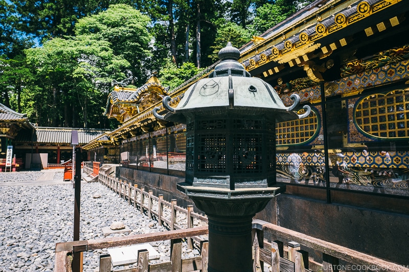 Imperial Lantern in front of corridor - Nikko Travel Guide : Nikko Toshogu Shrine | www.justonecookbook.com