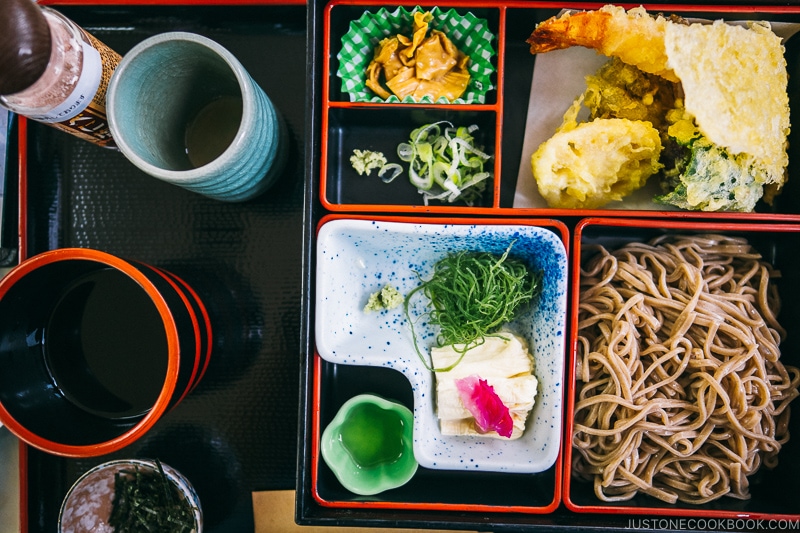 soba noodle lunch with yuba - Nikko Travel Guide : Tobu World Square | www.justonecookbook.com