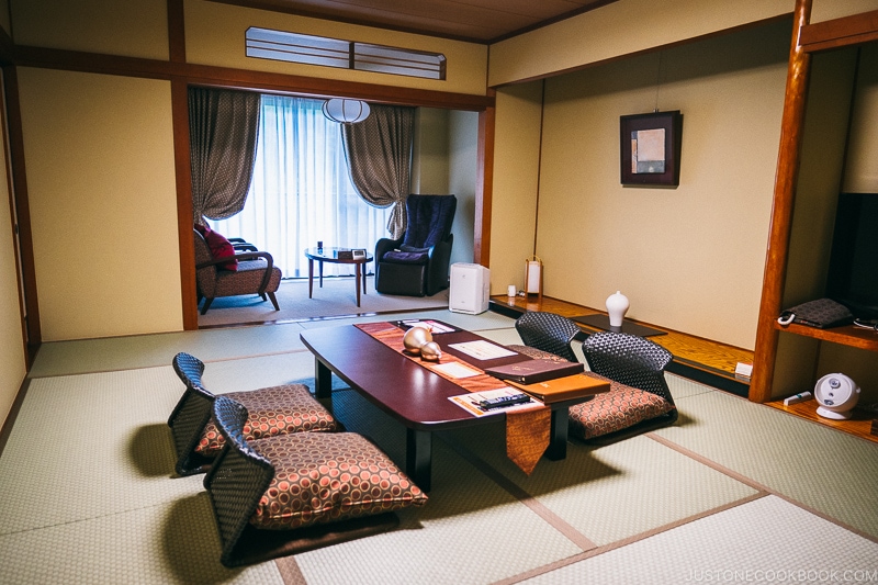 Japanese room at Asaya hotel - Nikko Travel Guide : Kinugawa Onsen | www.justonecookbook.com