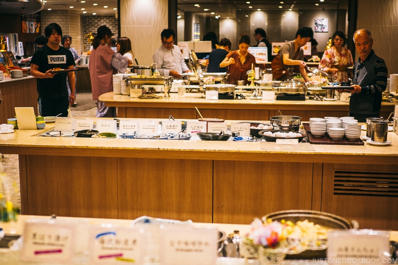 breakfast buffet at Asaya hotel - Nikko Travel Guide : Kinugawa Onsen | www.justonecookbook.com