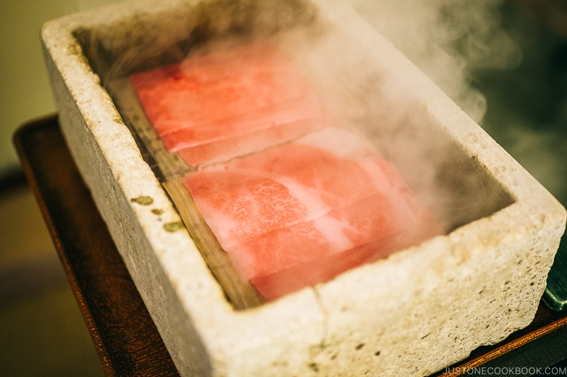 wagyu beef steamed in oya stone at Hoshino Resorts KAI Nikko - Things to do around Lake Chuzenji | www.justonecookbook.com