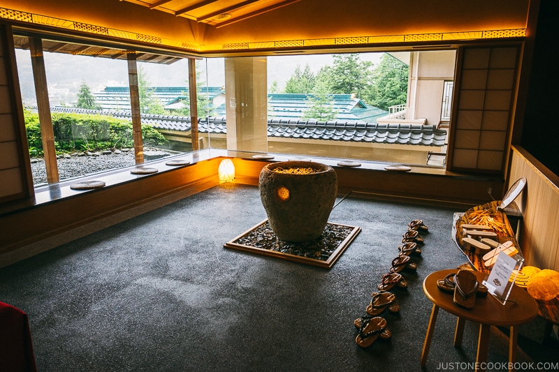 entrance area at Hoshino Resorts KAI Nikko - Things to do around Lake Chuzenji | www.justonecookbook.com