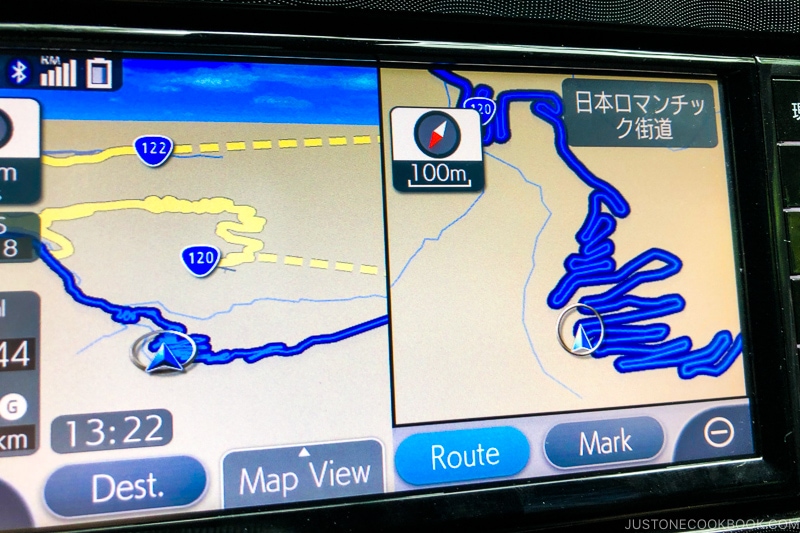 Navigation system in the car showing Nikko Irohazaka - Lost Wallet in Japan What to Do | www.justonecookbook.com