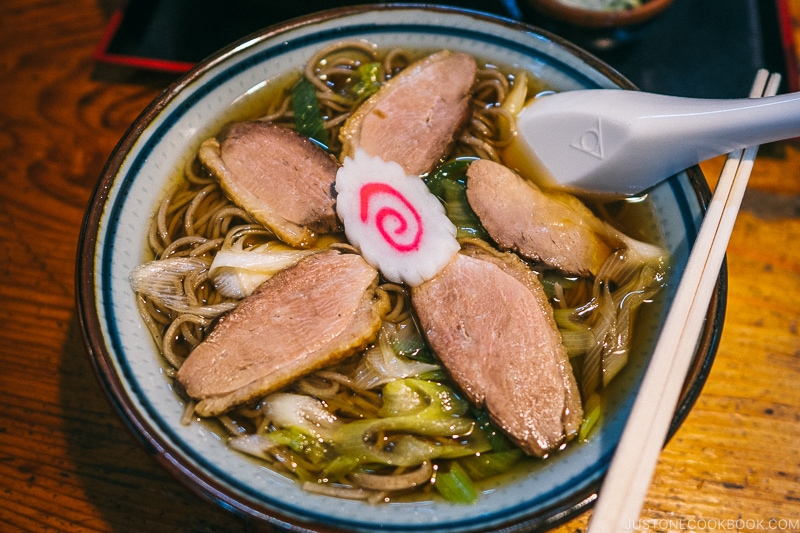 Duck soba noodles at Shinkyoan Soba Shop 神橋庵 - Places to Visit and Things to do in Nikko | www.justonecookbook.com