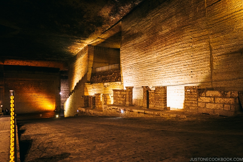 long hallways inside underground quarry - Oya History Museum | www.justonecookbook.com